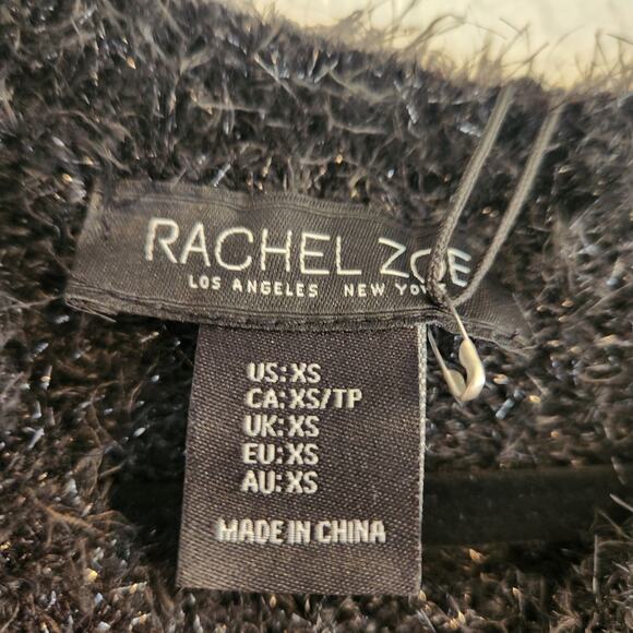 Rachel‎ Zoe Size XS Black Sparkle Cropped Sweater New with Tags - Picture 2 of 4
